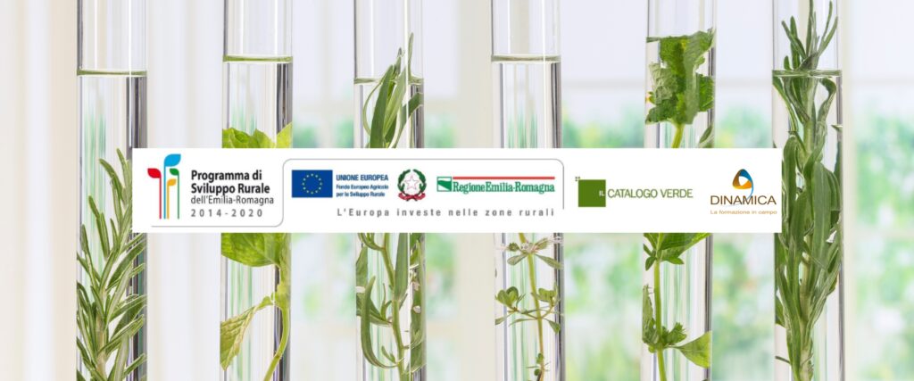 provette con piante e logo regione emilia-romagna